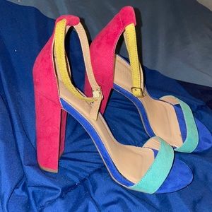 Multi color heels brand new